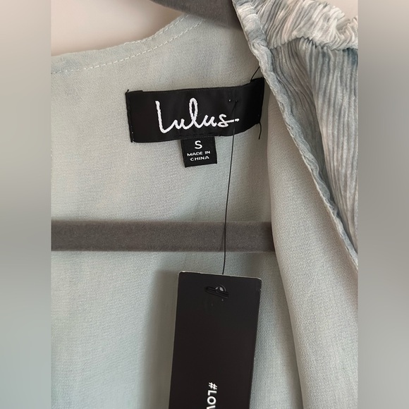 NEW Lulus Let's Meet Tonight Sage Blue Tie-Dye Surplice Bodysuit Small - Picture 4 of 8